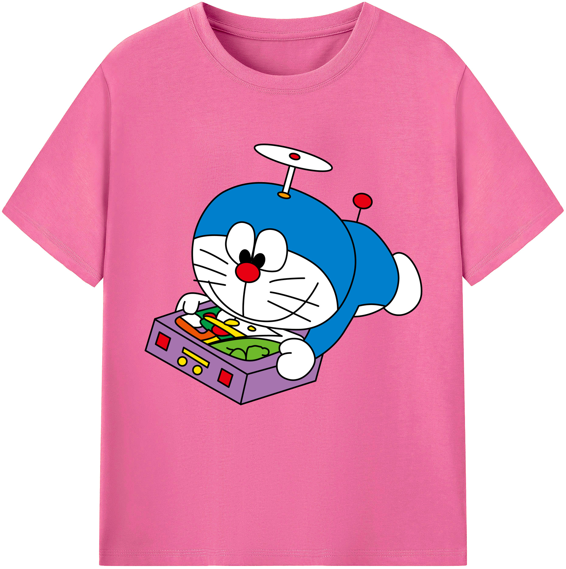 （画像用） ドラえもん Doraemon レディースカジュアルプリントTシャツ（綿100％）